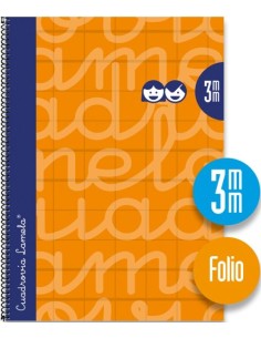 CUADERNO ESPIRAL Fº 80H 90G 3MM NARANJA CUADROVIA EXTRADURA